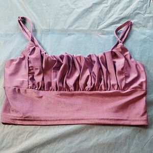 Purple Ruched Crop Top